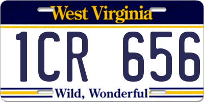 WV license plate 1CR656