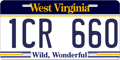 WV license plate 1CR660