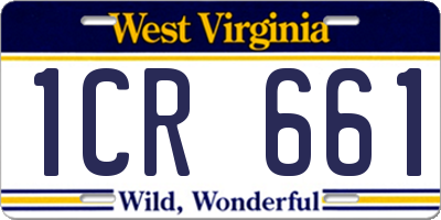 WV license plate 1CR661