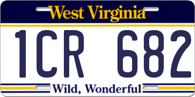 WV license plate 1CR682