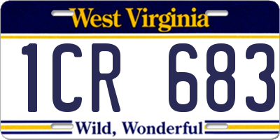 WV license plate 1CR683
