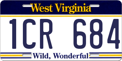 WV license plate 1CR684