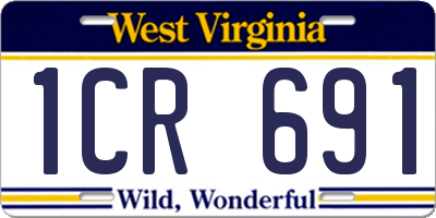WV license plate 1CR691