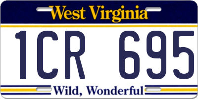 WV license plate 1CR695