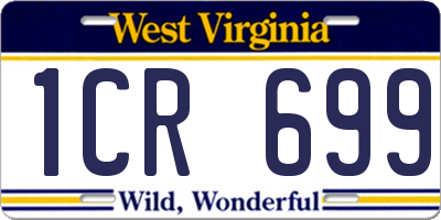 WV license plate 1CR699