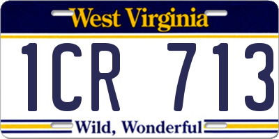 WV license plate 1CR713