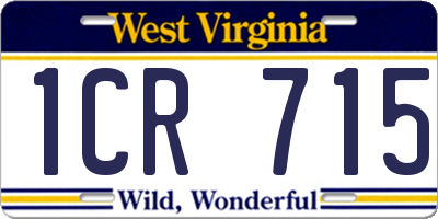WV license plate 1CR715