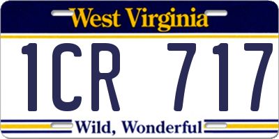 WV license plate 1CR717