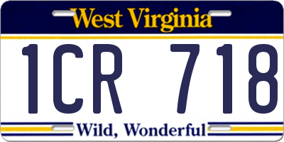WV license plate 1CR718