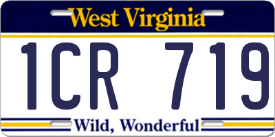 WV license plate 1CR719