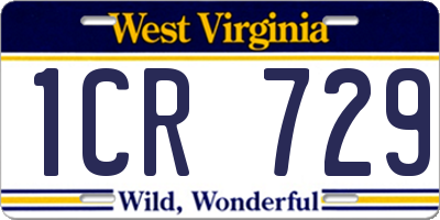 WV license plate 1CR729