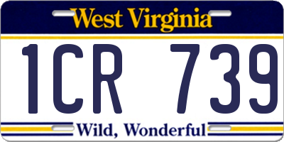 WV license plate 1CR739