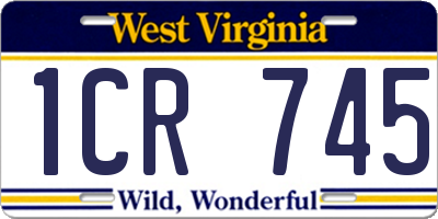 WV license plate 1CR745