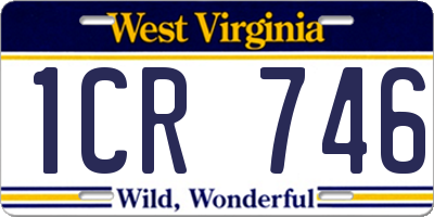WV license plate 1CR746