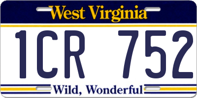 WV license plate 1CR752