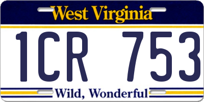 WV license plate 1CR753
