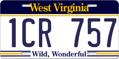 WV license plate 1CR757