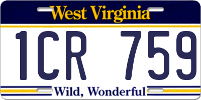 WV license plate 1CR759