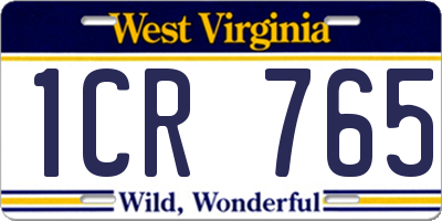 WV license plate 1CR765