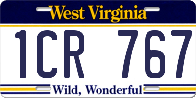 WV license plate 1CR767