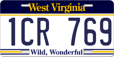 WV license plate 1CR769