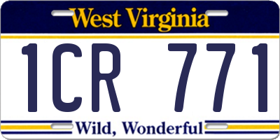 WV license plate 1CR771