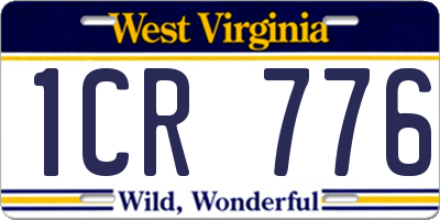 WV license plate 1CR776