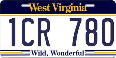 WV license plate 1CR780