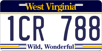 WV license plate 1CR788