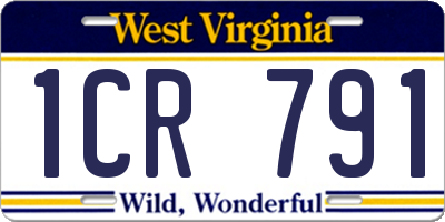 WV license plate 1CR791