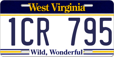 WV license plate 1CR795