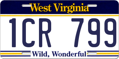 WV license plate 1CR799