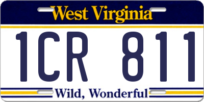 WV license plate 1CR811