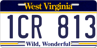 WV license plate 1CR813