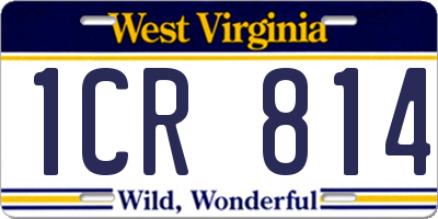 WV license plate 1CR814