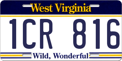 WV license plate 1CR816