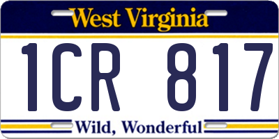 WV license plate 1CR817