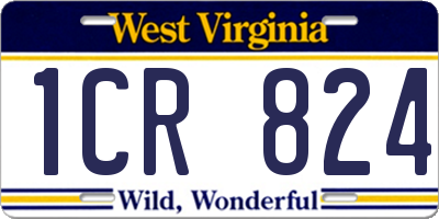 WV license plate 1CR824