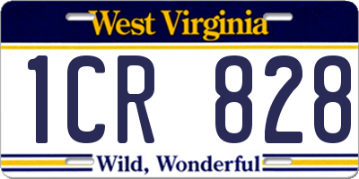 WV license plate 1CR828