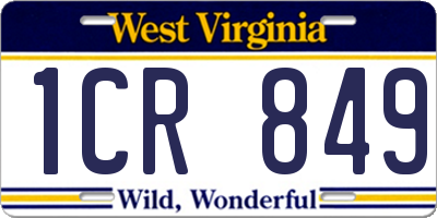 WV license plate 1CR849