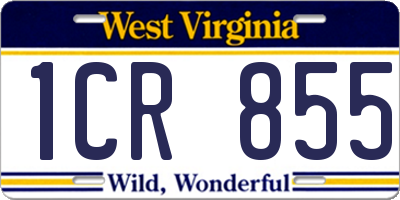 WV license plate 1CR855