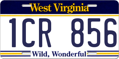 WV license plate 1CR856