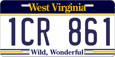 WV license plate 1CR861