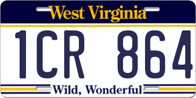 WV license plate 1CR864
