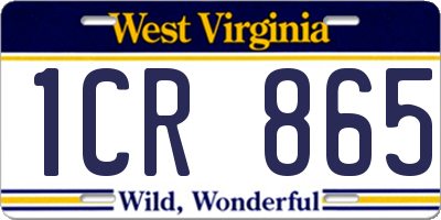 WV license plate 1CR865