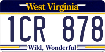 WV license plate 1CR878