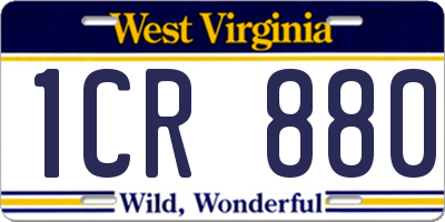 WV license plate 1CR880