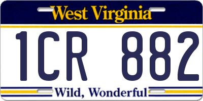 WV license plate 1CR882