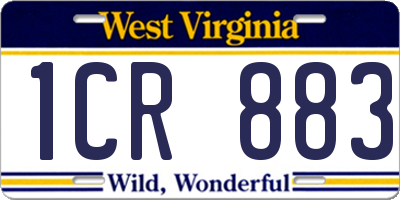 WV license plate 1CR883