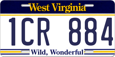 WV license plate 1CR884